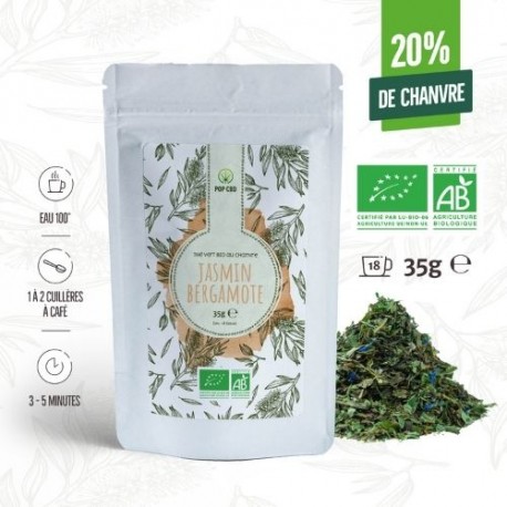 Infusion CBD bio jasmin et bergamote